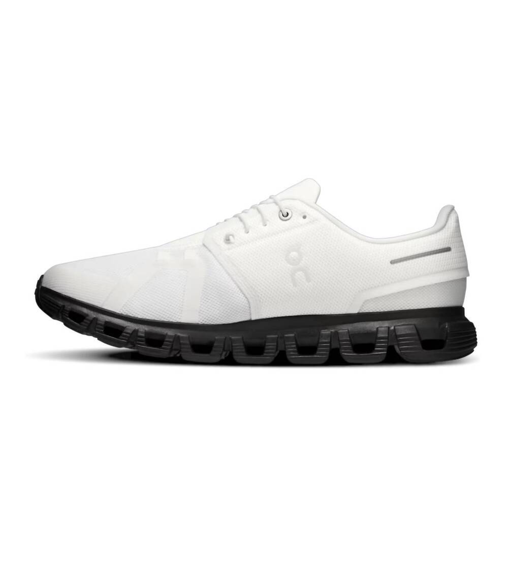 NEW ON men's cloud 6 running shoes in white | black